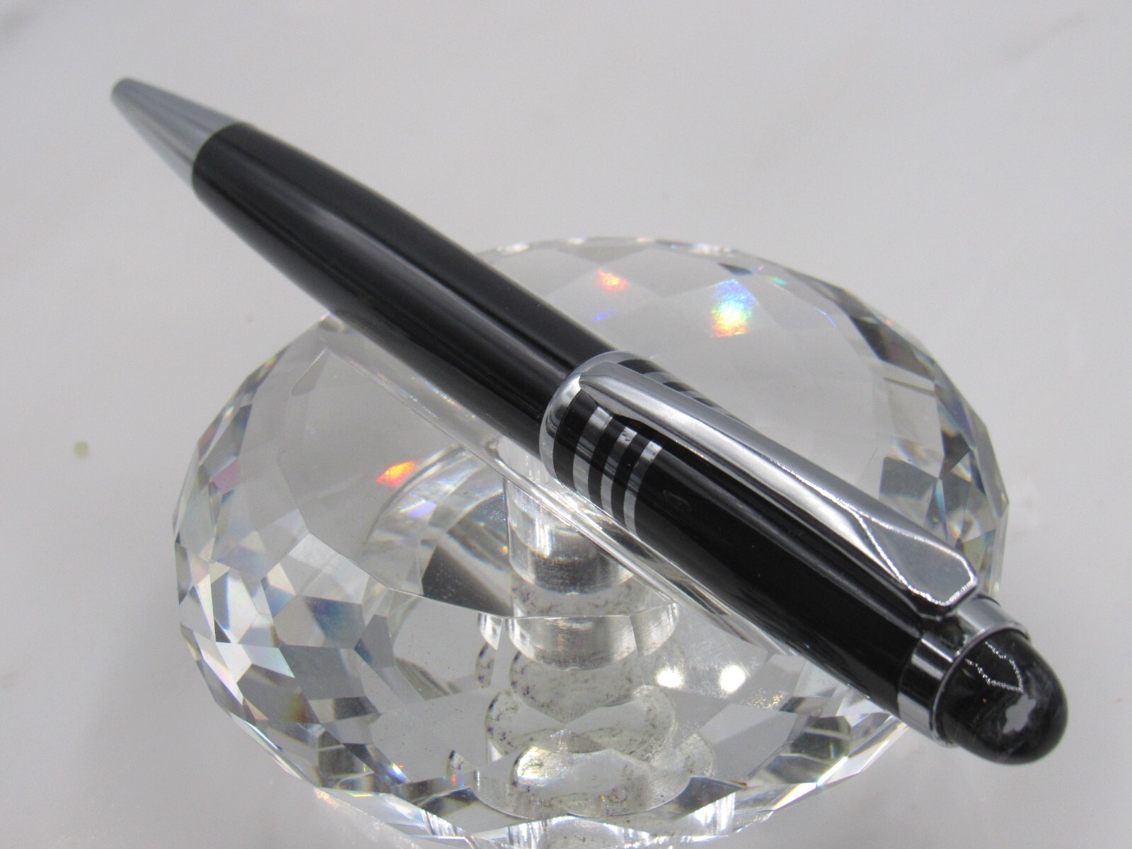 GREAT WRITERS S WALKER CRYSTAL HEAD SERIES BLACK/W SILVER RINGS TWIST BP PEN