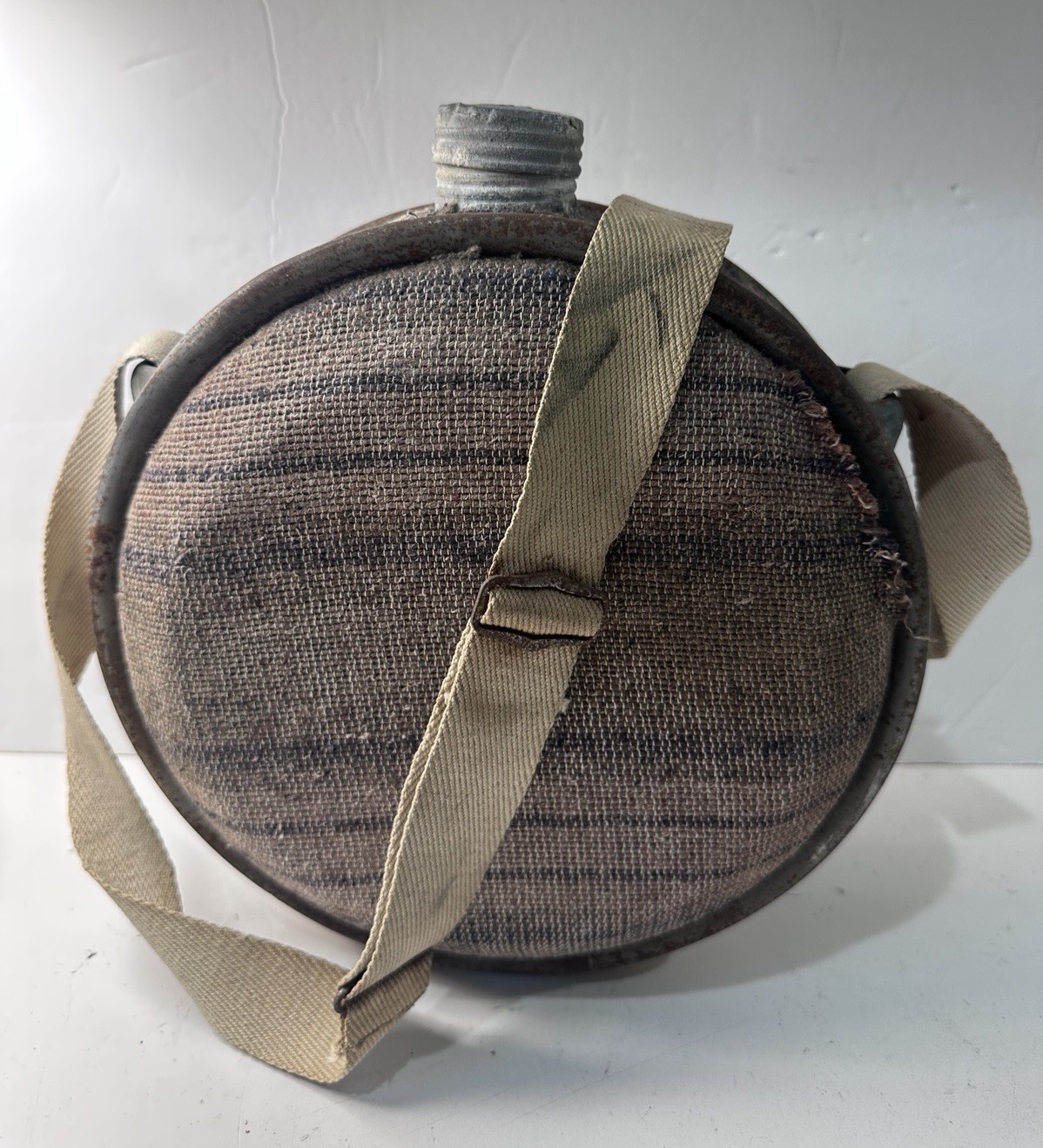 Vintage Antique 1950 Military Boyco Canteen Metal Cloth Cover Canvas Strap & Cap