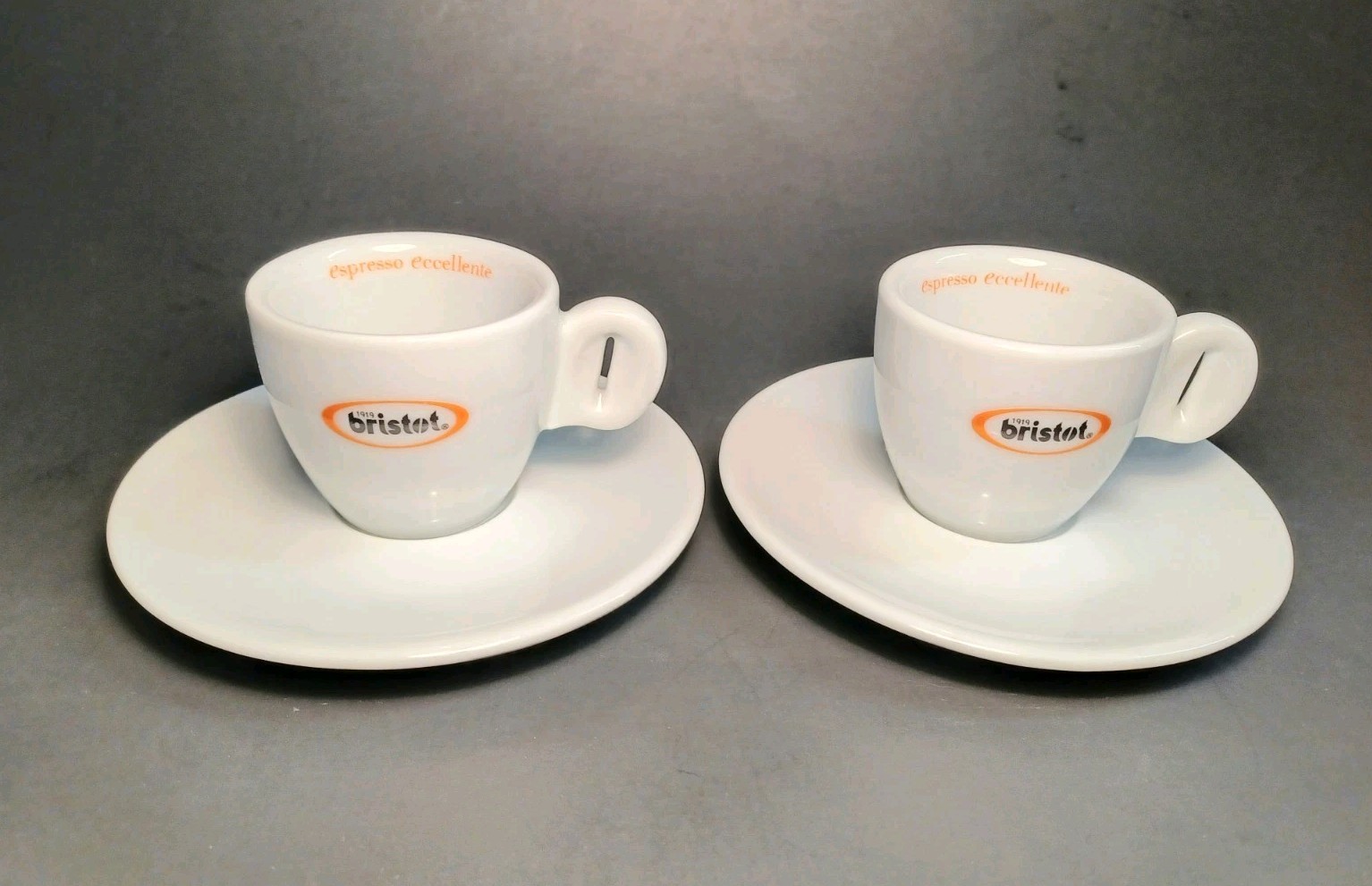 1919 Bristot Club House Espresso Eccellente Cappuccino Cups & Saucers Set of 2