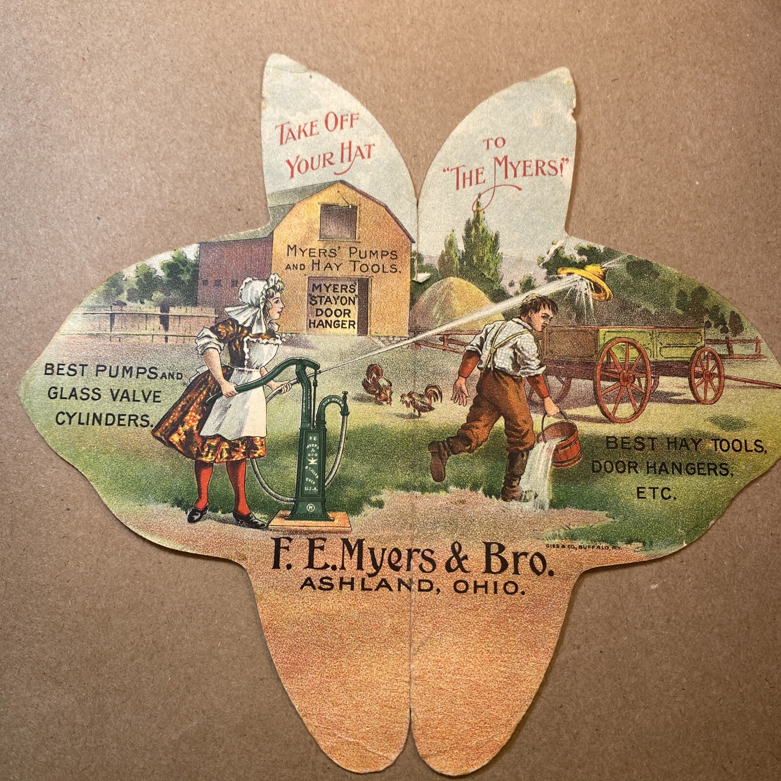 Rare antique advertising Myers Pump 1901 Agricultural Ad, F.E. Myers & Bro.