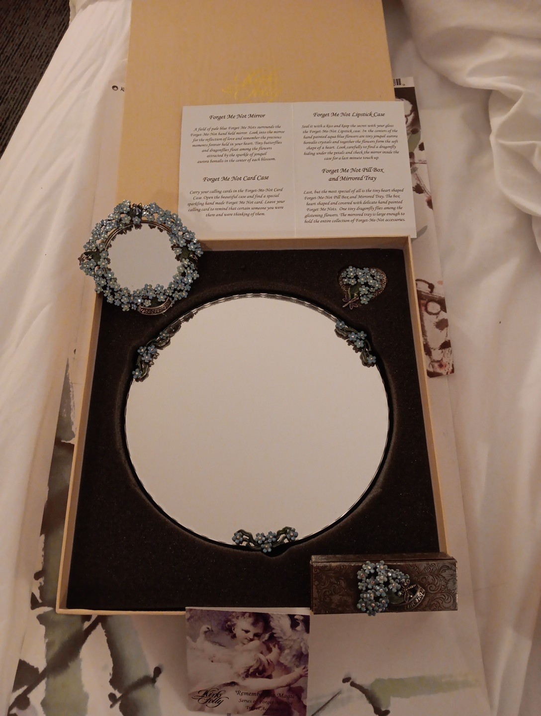 Vintage Kirks Folly Forget Me Not 4pc Travel Accessories Collection NIB RARE Set Vintage Kirks Folly Forget Me Not 4pc Travel Accessories Collection NIB RARE Set
