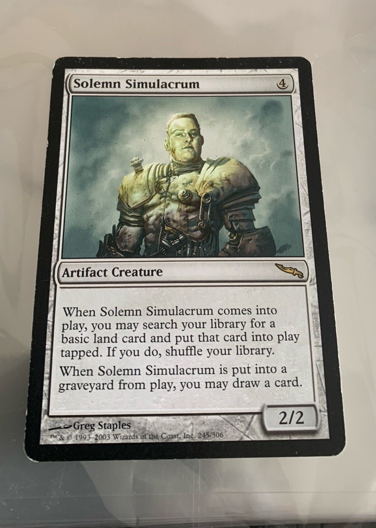 MTG Solemn Simulacrum Rare - Mirrodin 2003 Original Print LP Commander Staple