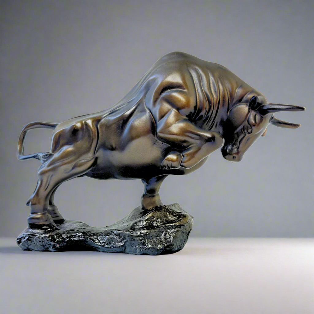 Charging Bull Figurine – 9” Bronze Finish Statue for Wealth, Strength & Success Charging Bull Figurine – 9” Bronze Finish Statue for Wealth, Strength & Success