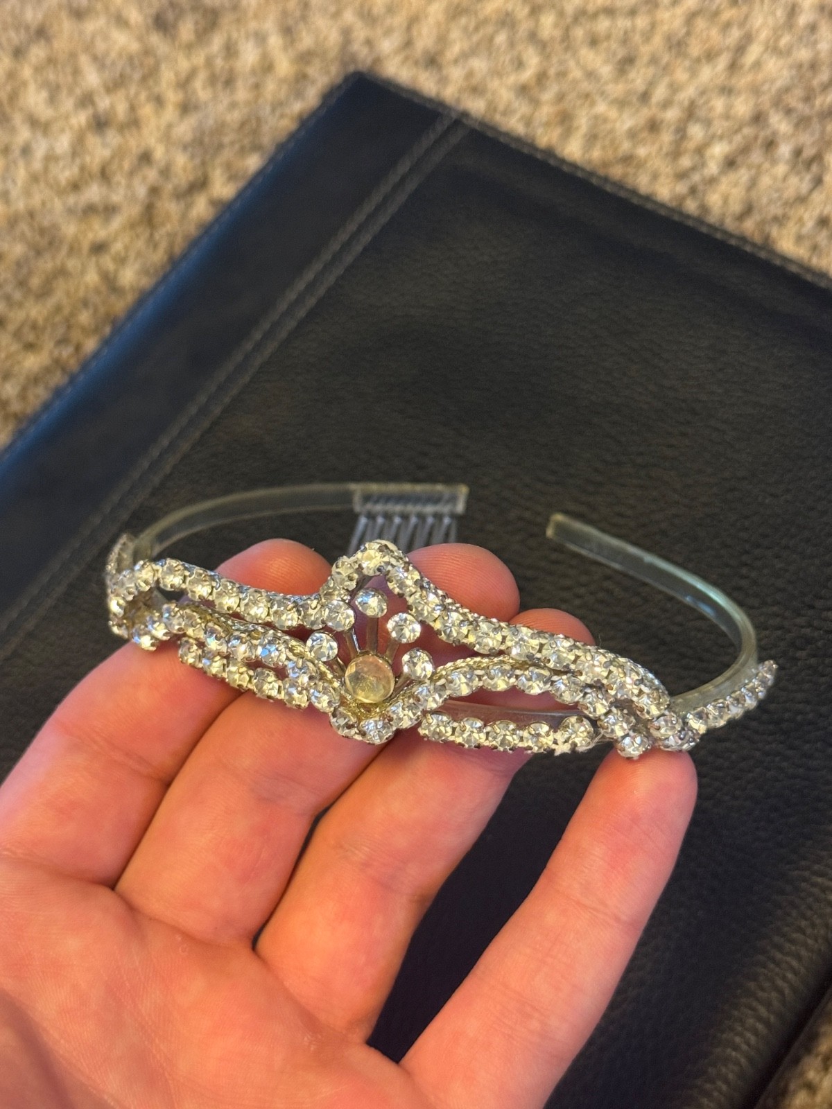 Vintage 1981 Rhinestone Tiara Crown Job's Daughters Honor Queen Masonic