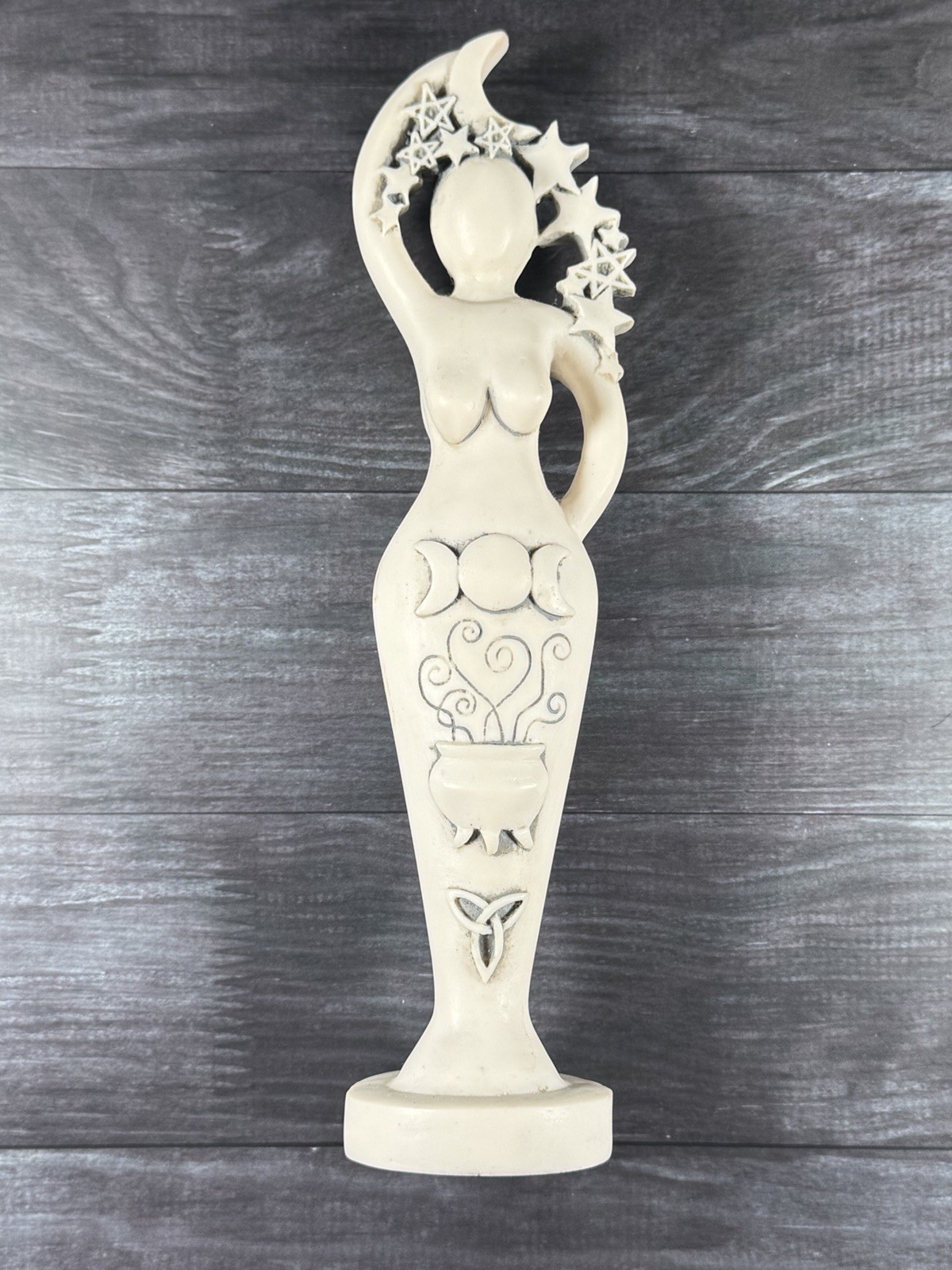 Triple Moon Pentacle Goddess Figurine Statue - Wicca & Paganism