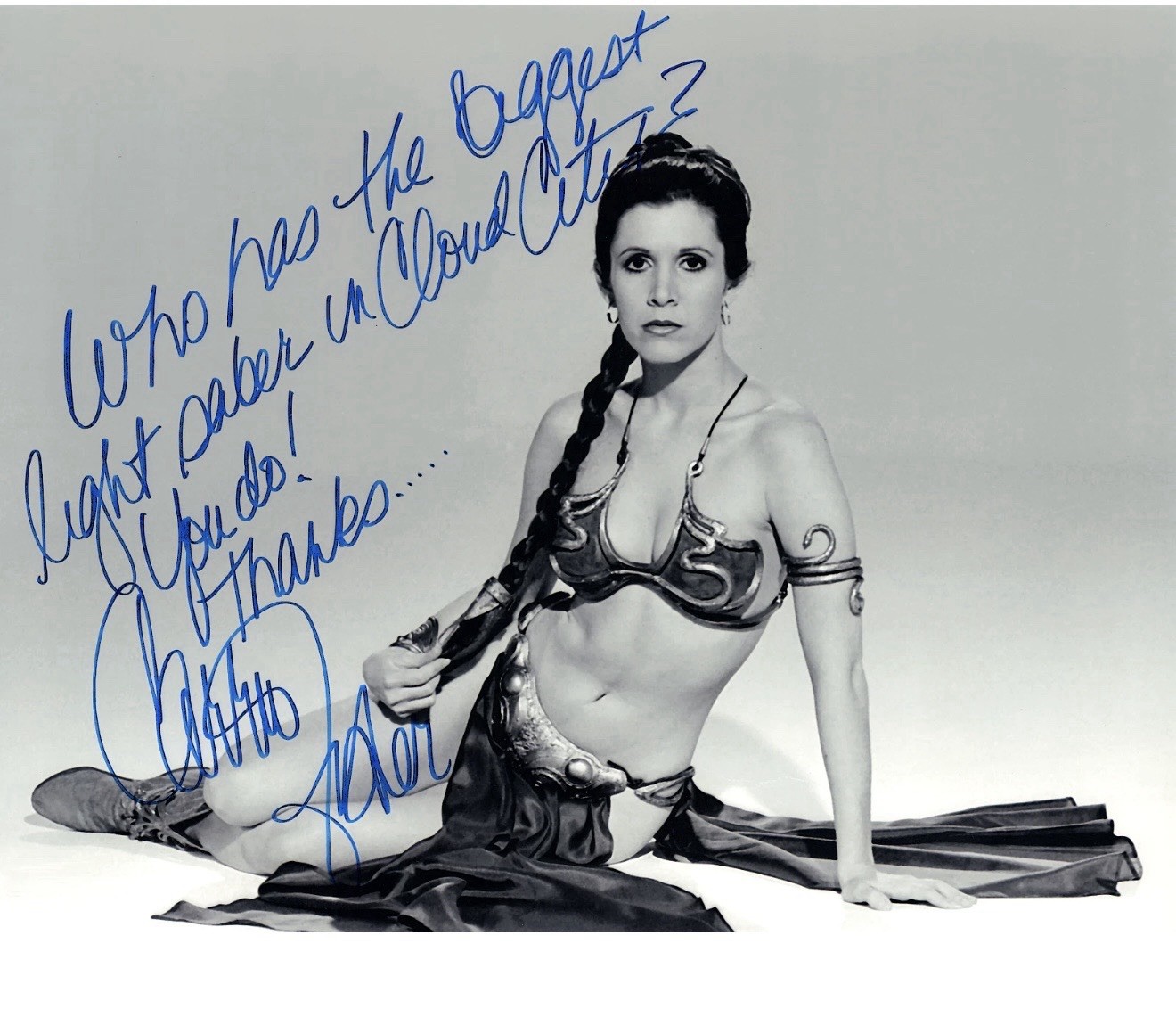 CARRIE FISHER SIGNED REPRINT PRINCESS LEIA STAR WARS ACTRESS 8\