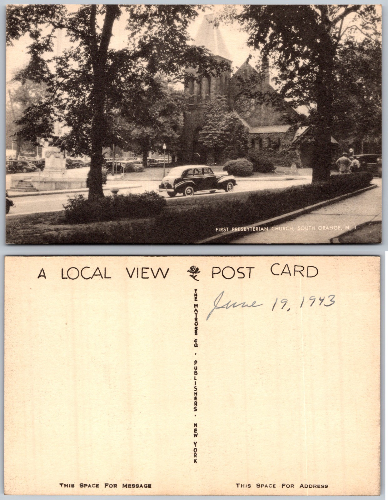 First Presbyterian Church South Orange NJ Postcard