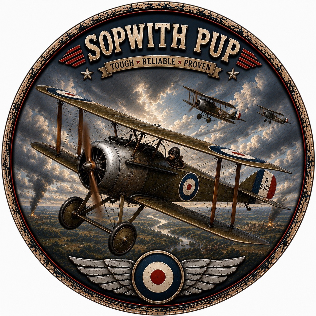 Sopwith Pup Airplane  - Metal Sign