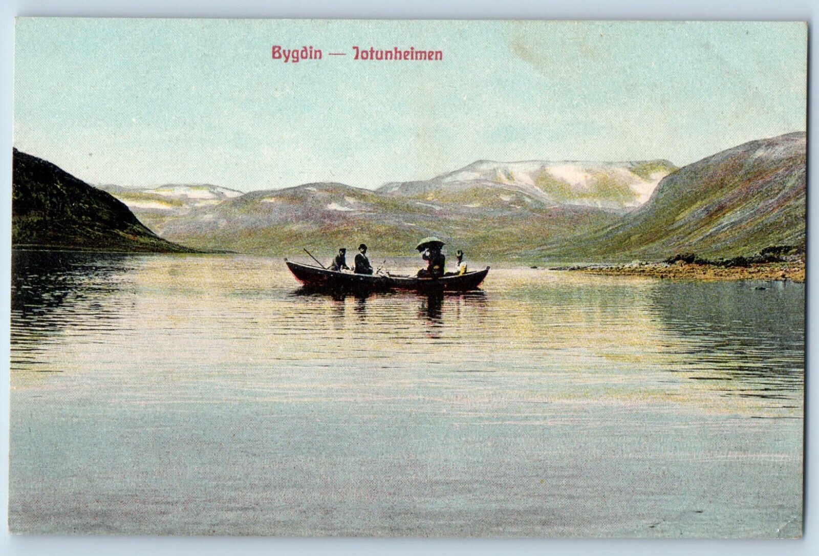 Innlandet Norway Postcard Bygdin Jotunhelmen Boat Transportation c1910