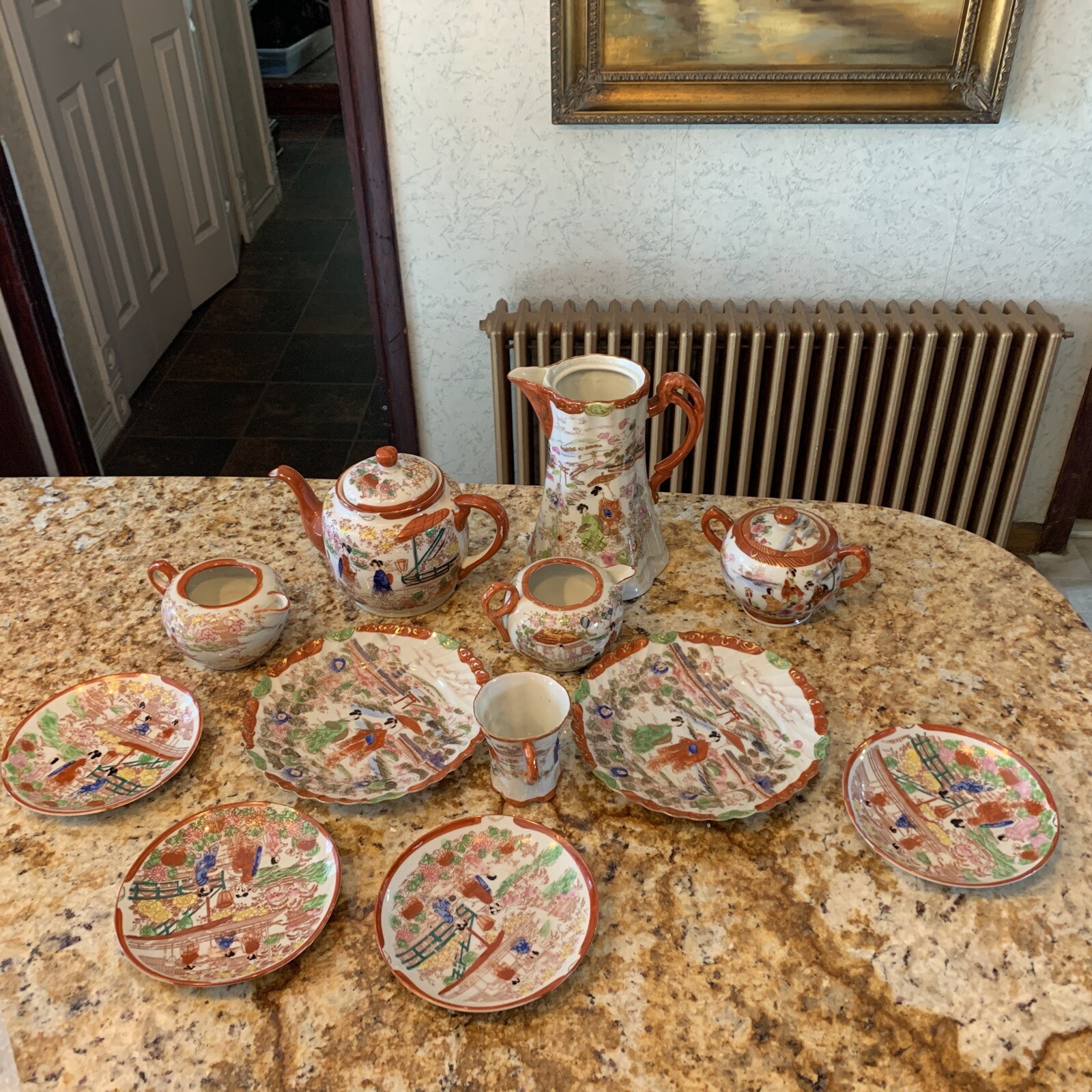 Vintage Geisha Girl Hand Painted  Kutani 14 pieces
