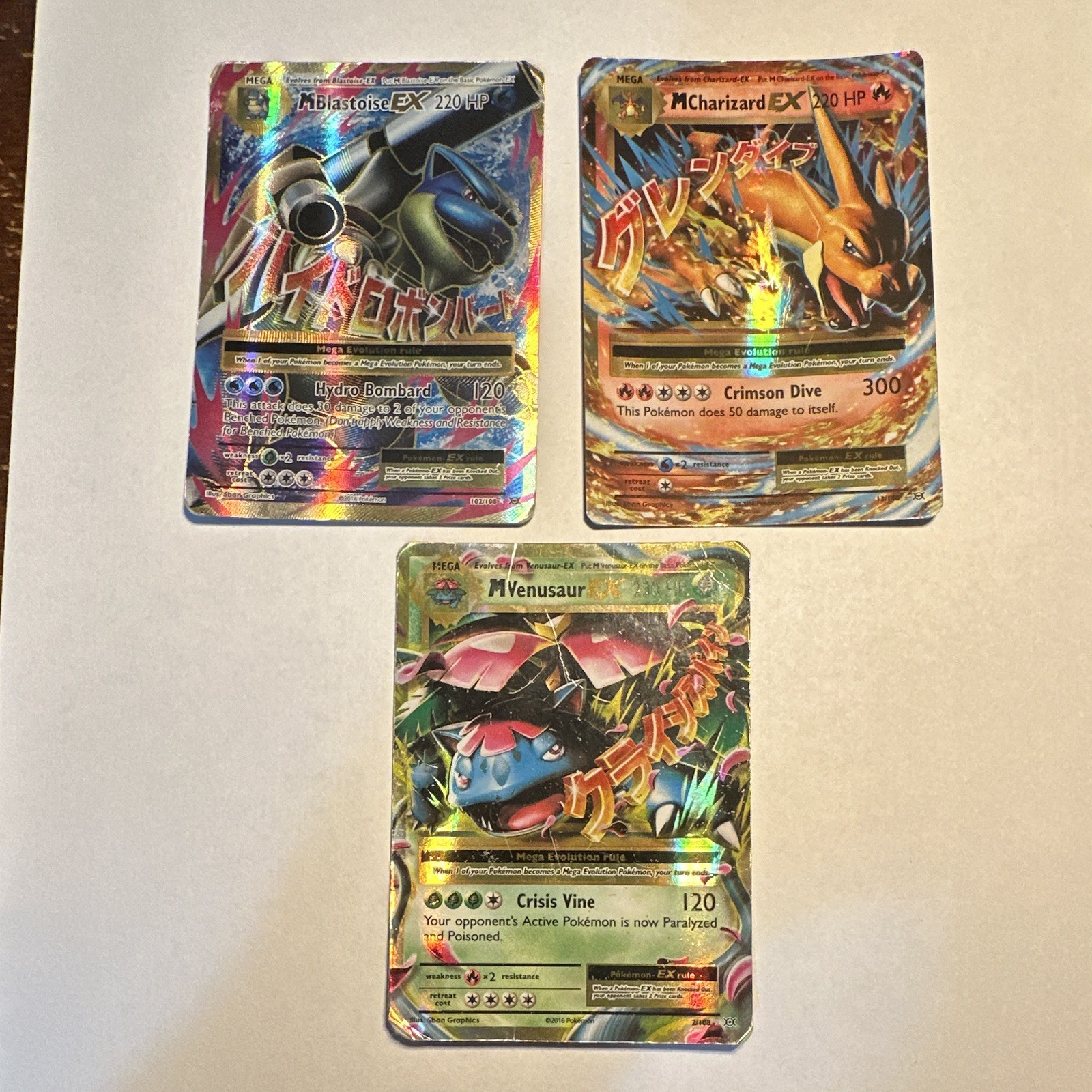Pokémon TCG M Venusaur-EX #2/146 M Blastoise-EX #102/108 M Charizard-EX #13/108