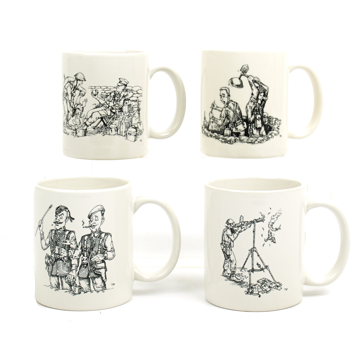 IMA Coffee Mug Set of Four- Caricatures of British Forces in WWII