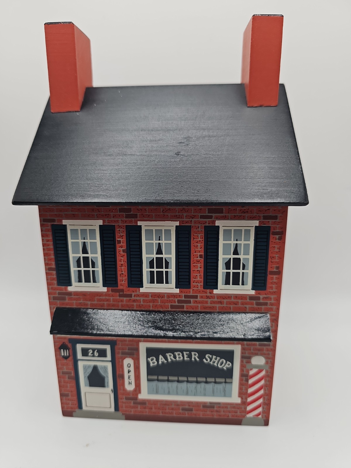 Vtg Folk Art Still Bank Windfield Designs 1990 Signed H Musser Barber Shop
