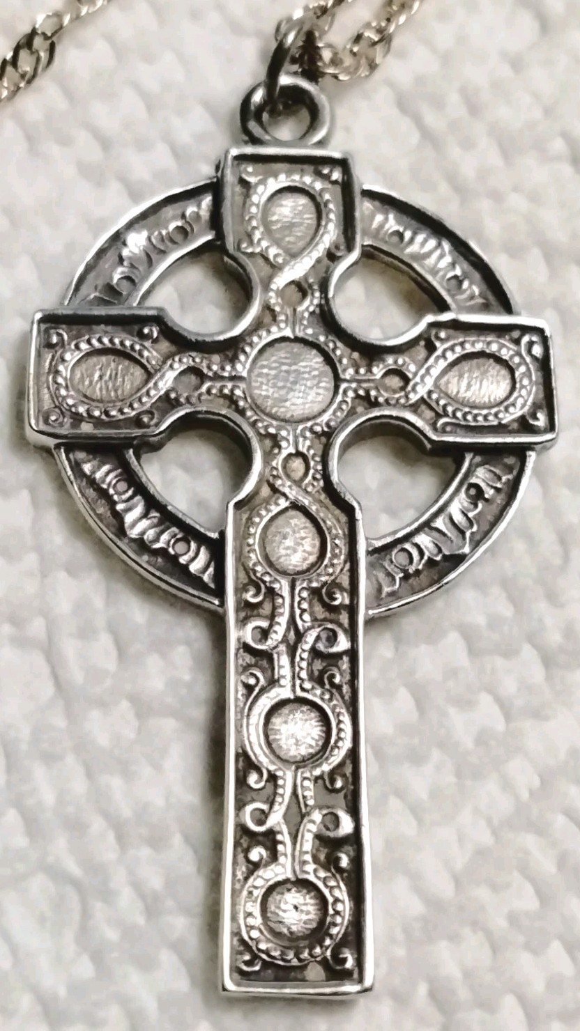 Antique Sterling Silver Celtic Knot Cross 30