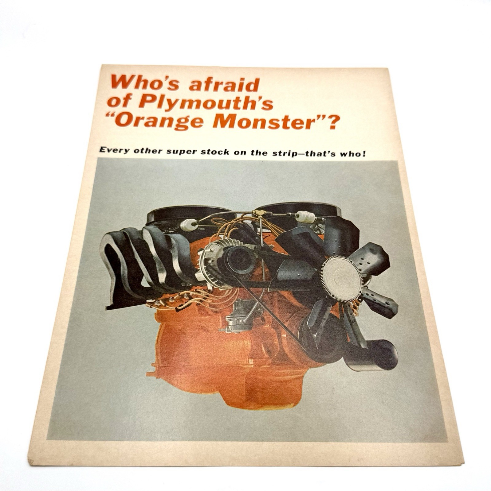 1963 Plymouth Orange Monster 426 Max Wedge Original Vintage Magazine Print Ad 1963 Plymouth Orange Monster 426 Max Wedge Original Vintage Magazine Print Ad