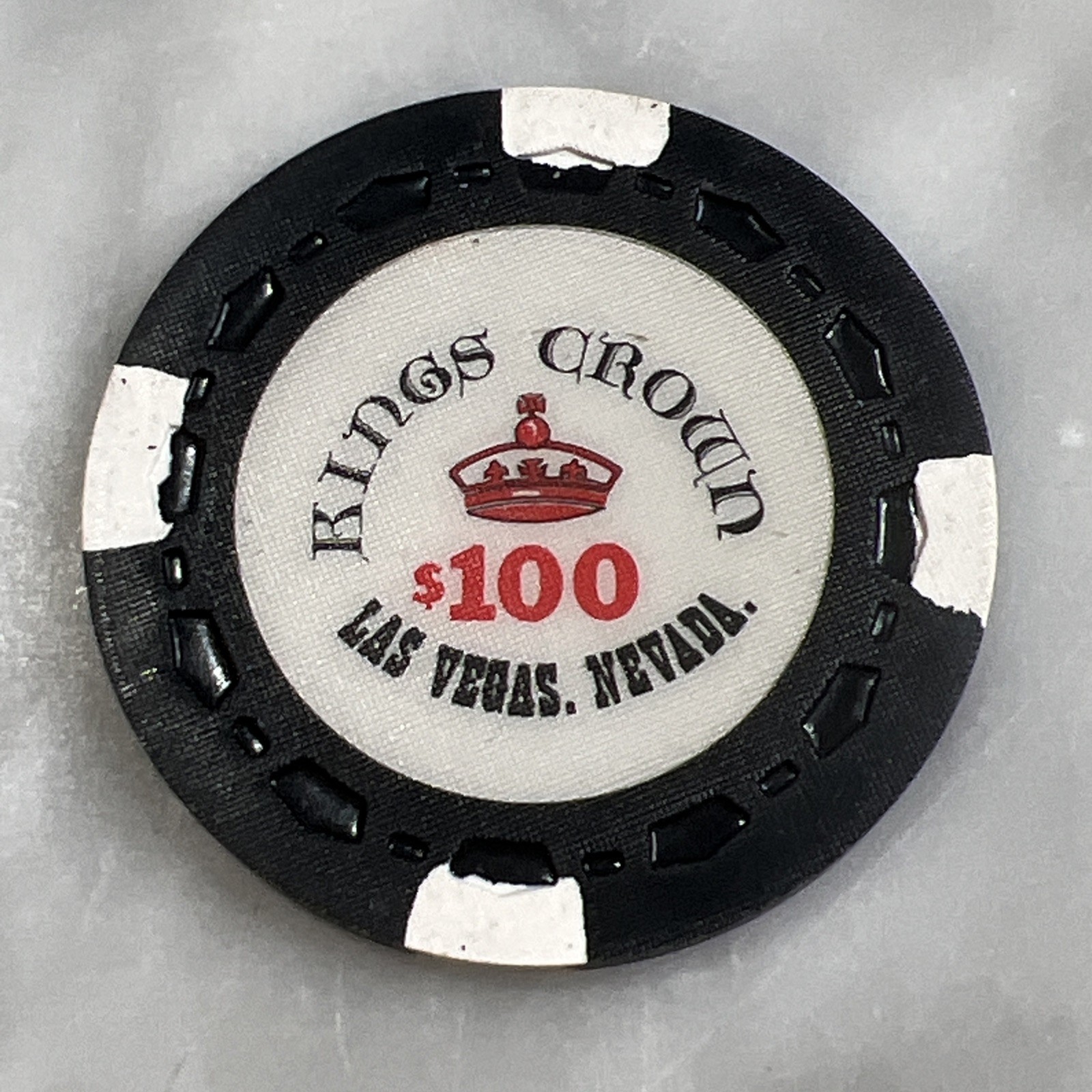 Kings Crown $100 Casino Chip Las Vegas Nevada Vintage Poker