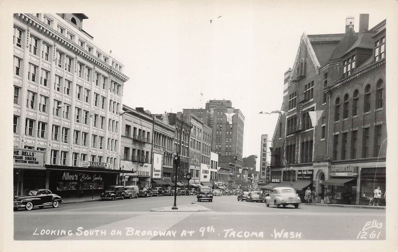 RPPC Tacoma Washington Broadway Theatre Frank Sinatra Movie Photo Postcard 4A
