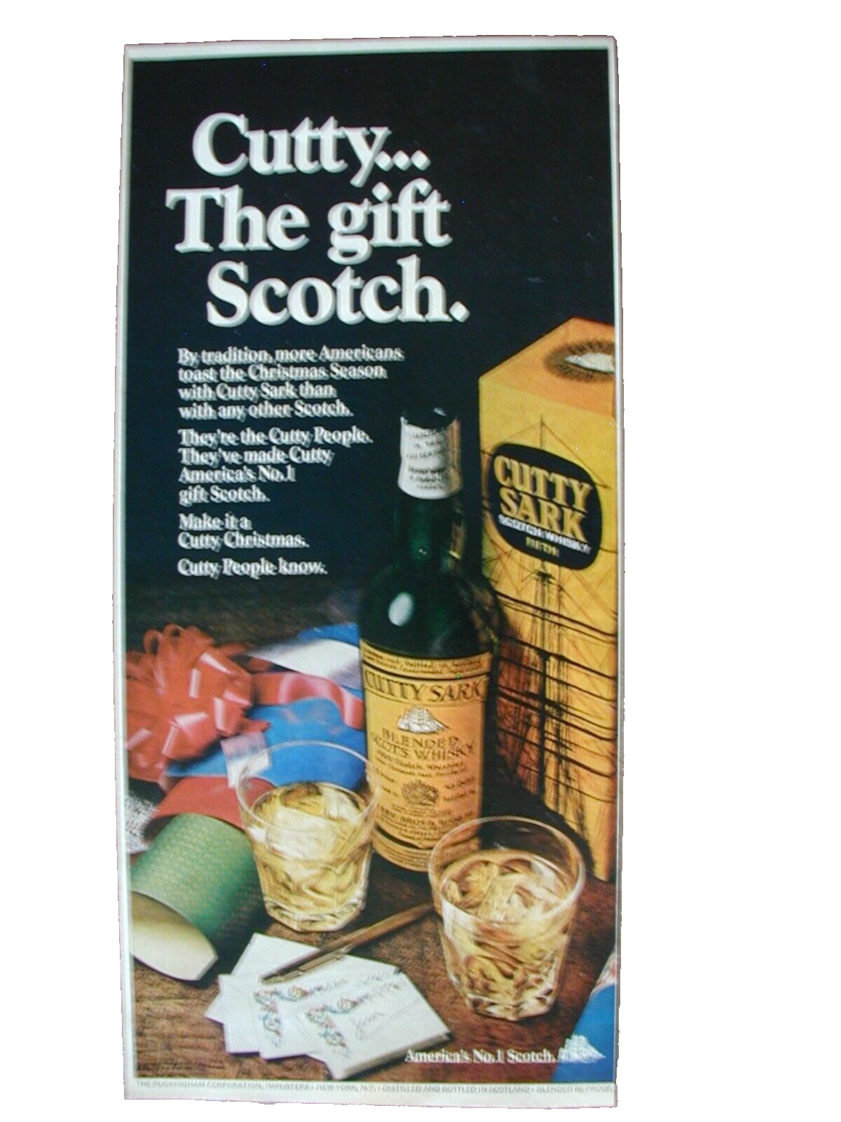 1971 Cutty Sark Scotch Whisky The Gift of Scotch 4.75x10 VINTAGE PRINT AD LO69