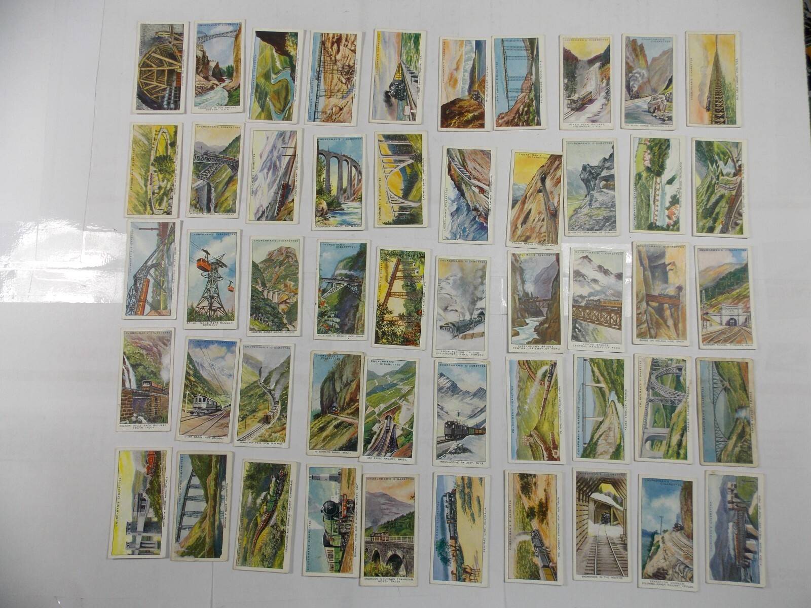 Churchman Cigarette Cards Wonderful Railway Travel 1937 Complete Set 50