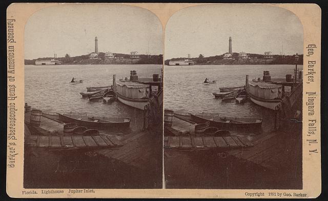 Florida. Lighthouse - Jupiter Inlet  Old Historic Photo