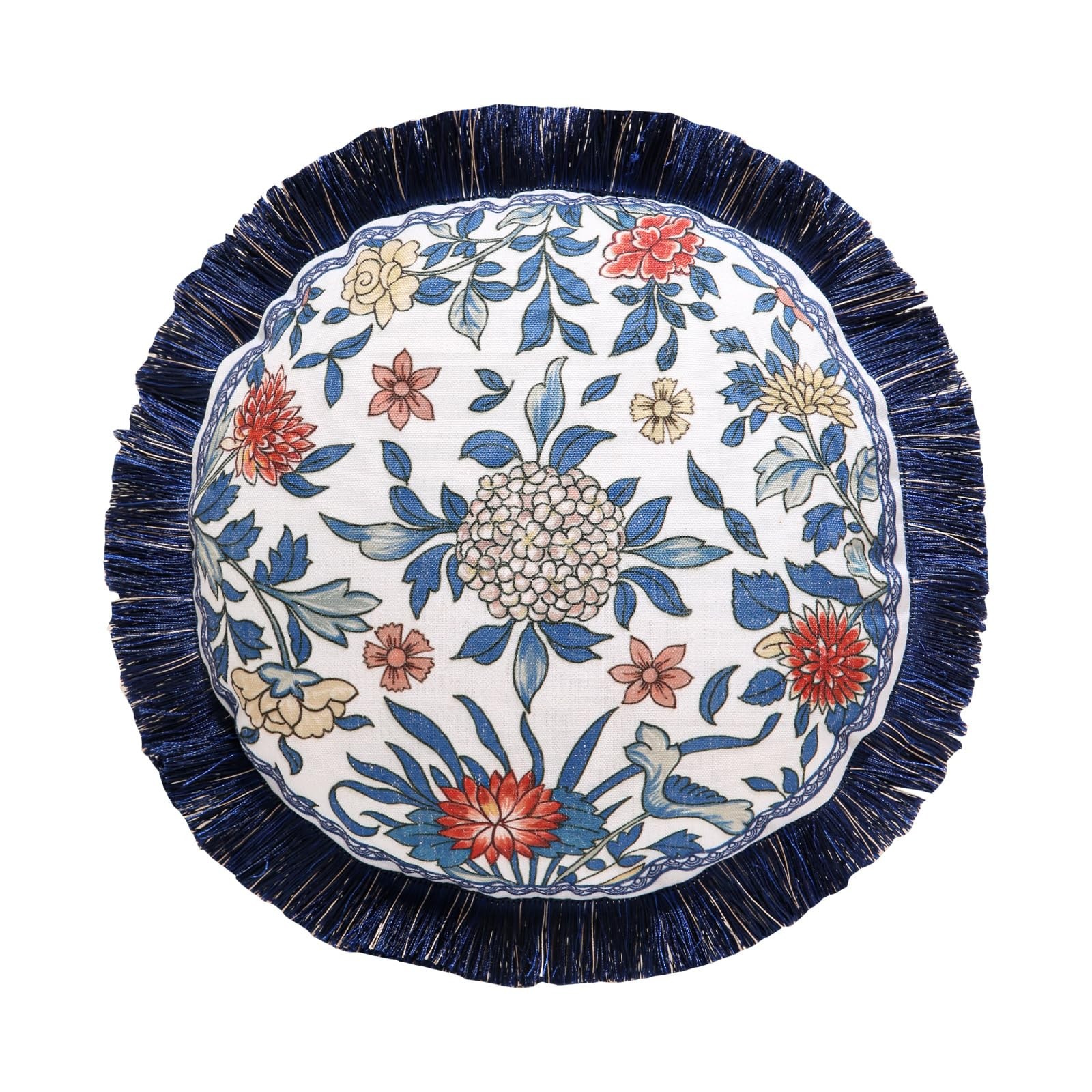 patdrea Designer Vintage Linen Throw Pillow Cover,Diameter 16\