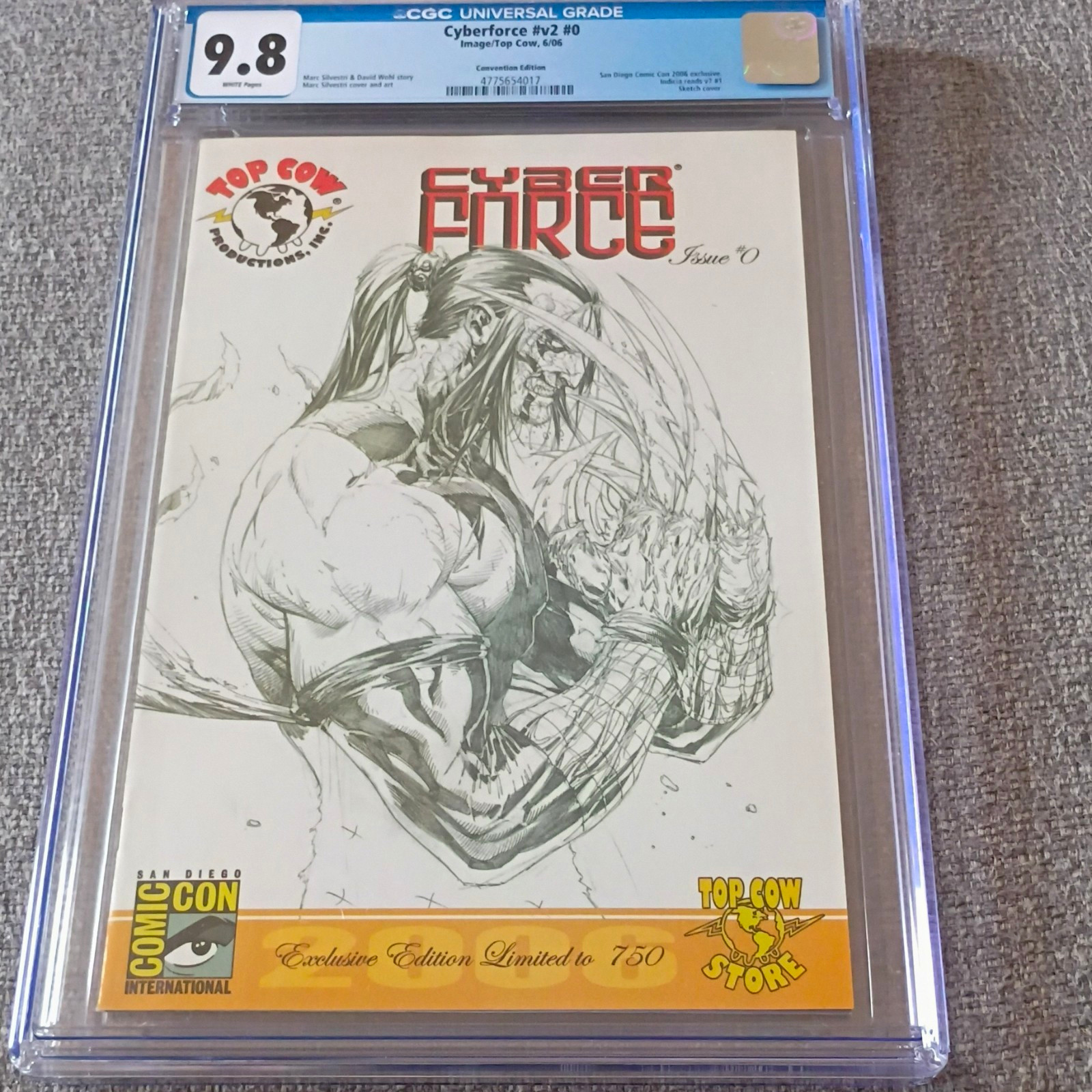 Cyberforce #0 SDCC 2006 Convention Edition Sketch Cover CGC 9.8 limited to 750 Cyberforce #0 SDCC 2006 Convention Edition Sketch Cover CGC 9.8 limited to 750