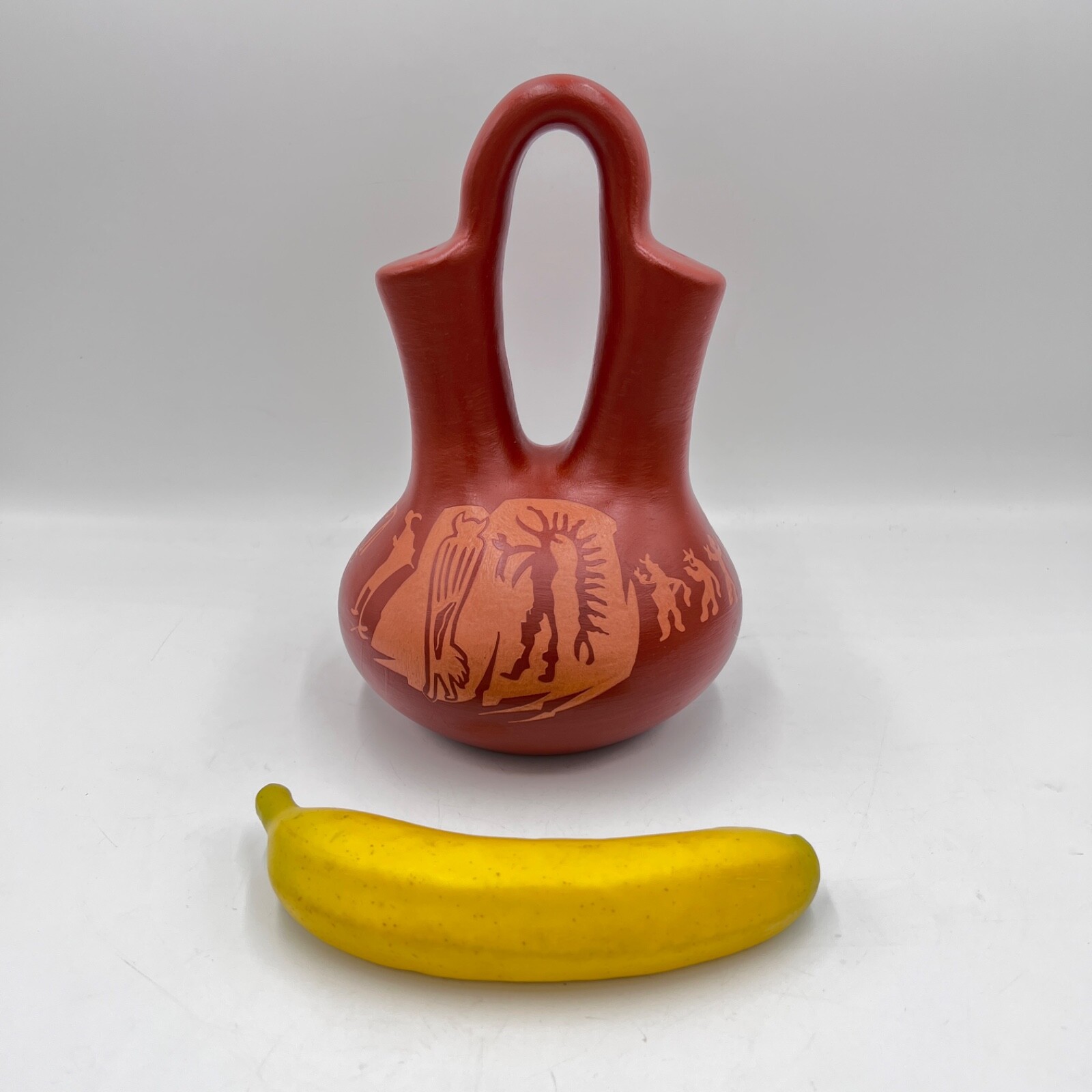 Art Chidester Tequaecshe Wedding Vase Pueblo Native American Red Clay Pottery