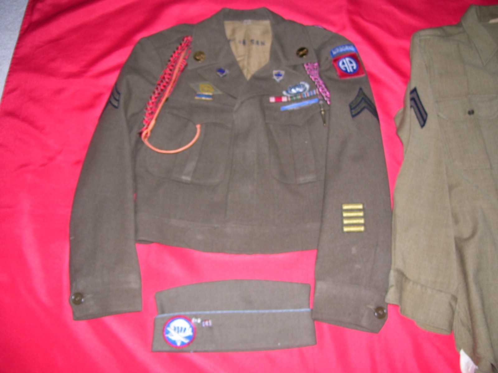 WWII ID\'d DOCUMENTED 325th GIR 82nd AIRBORNE UNIFORM DIs CAP JUMP BOOTS (READ)