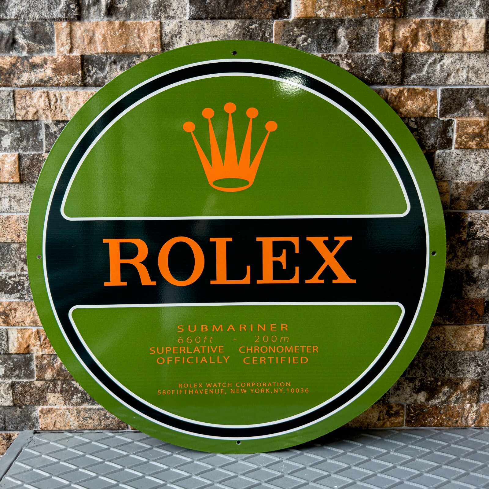 Rolex Submariner Green Round Vintage Style Plaq Heavy Metal Sign - \