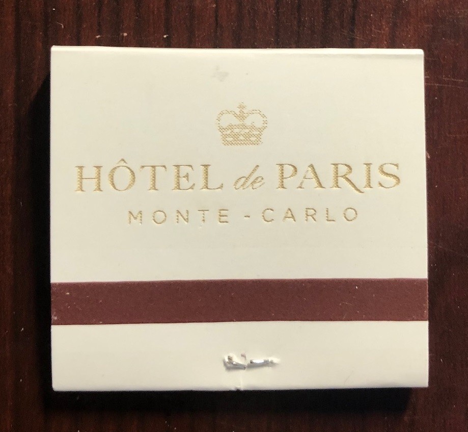 Hotel De Paris Monte-Carlo Matchbook