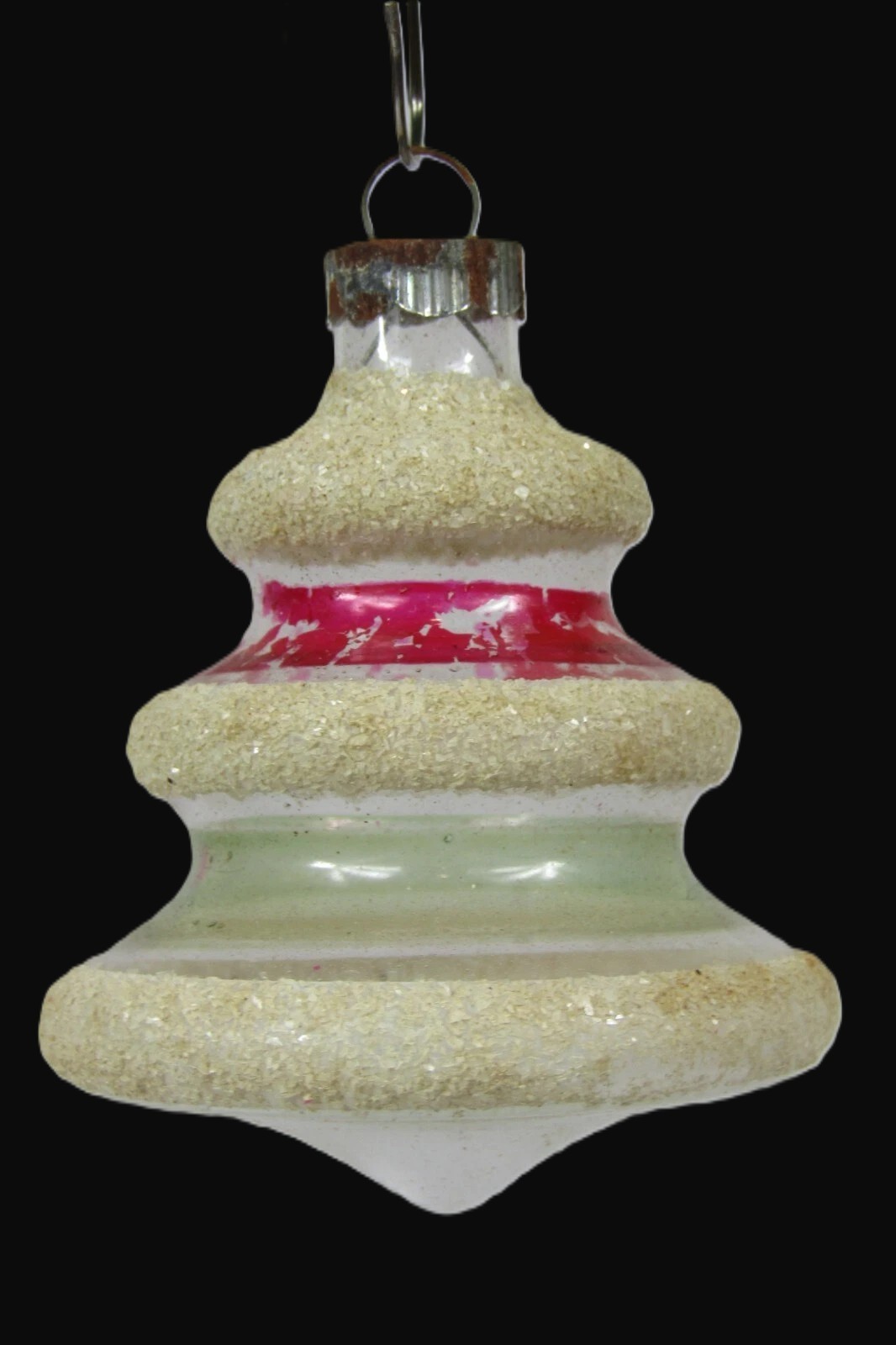 VTG WWII era Unsilvered Glass XMAS TREE Mica Christmas Ornament Shiny Brite