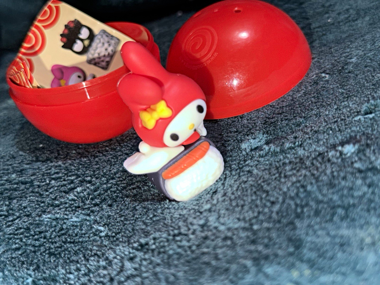 Sanrio My Melody Plastic Figurine Mini Figure Toy with Red Capsule