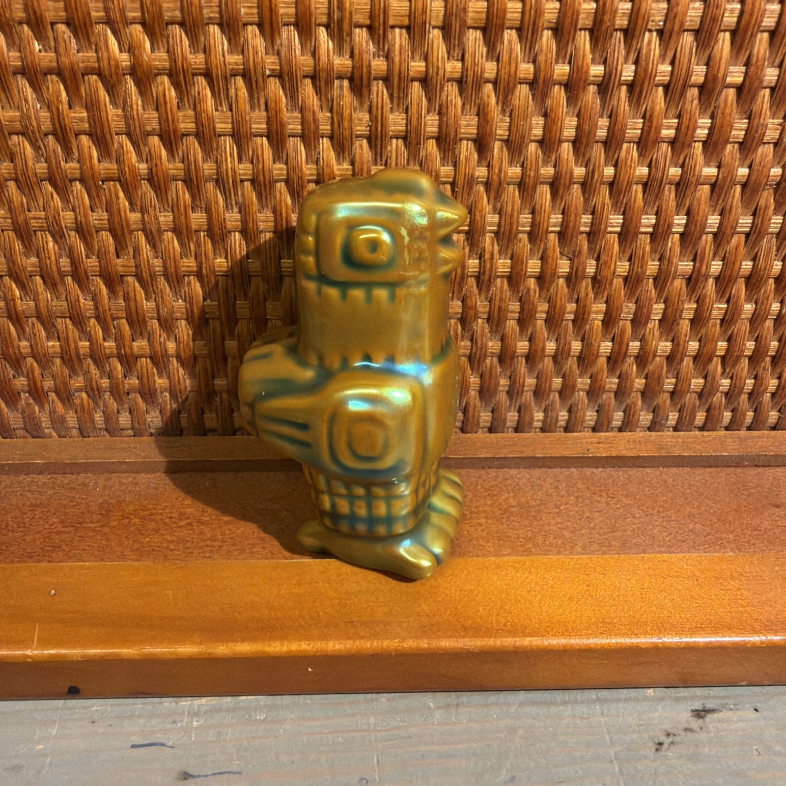 Vintage Zsolnay Eosin Chick Figurine Hungary Mid Century Modern MCM