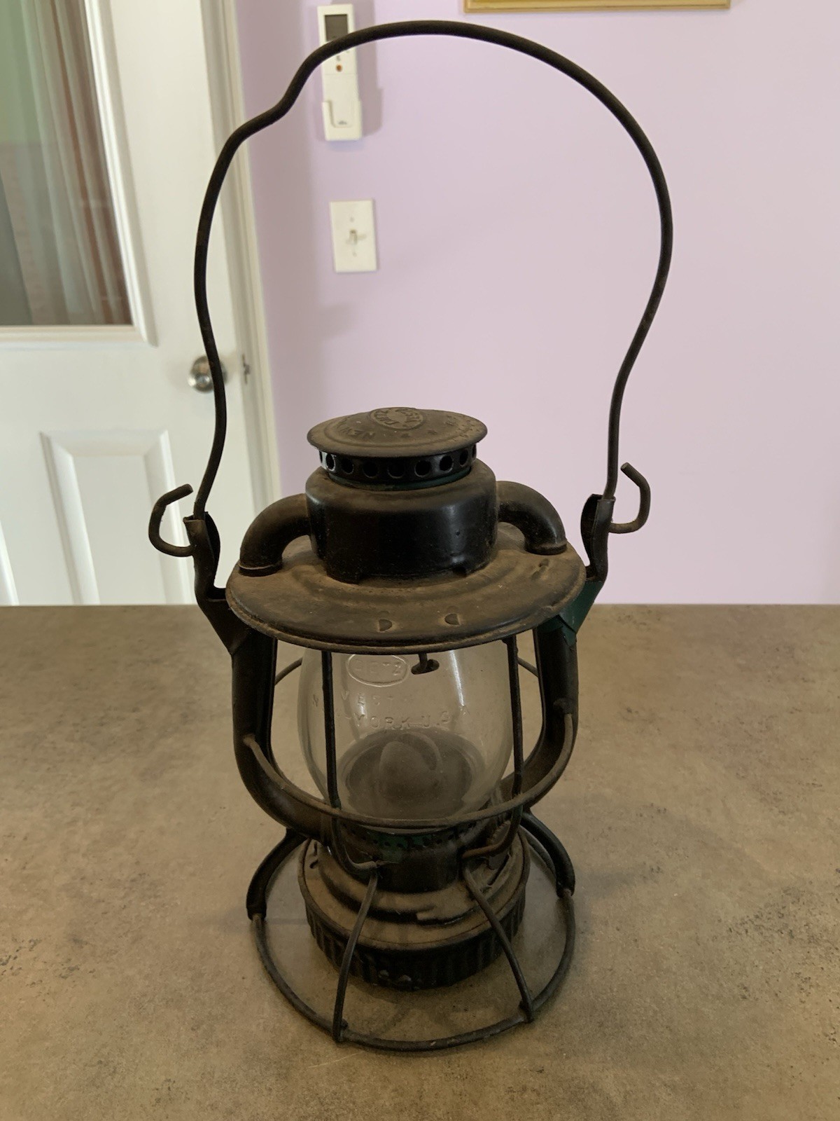 Vtg  Dietz Vesta  NYCS New York USA Railroad Lantern Original Globe