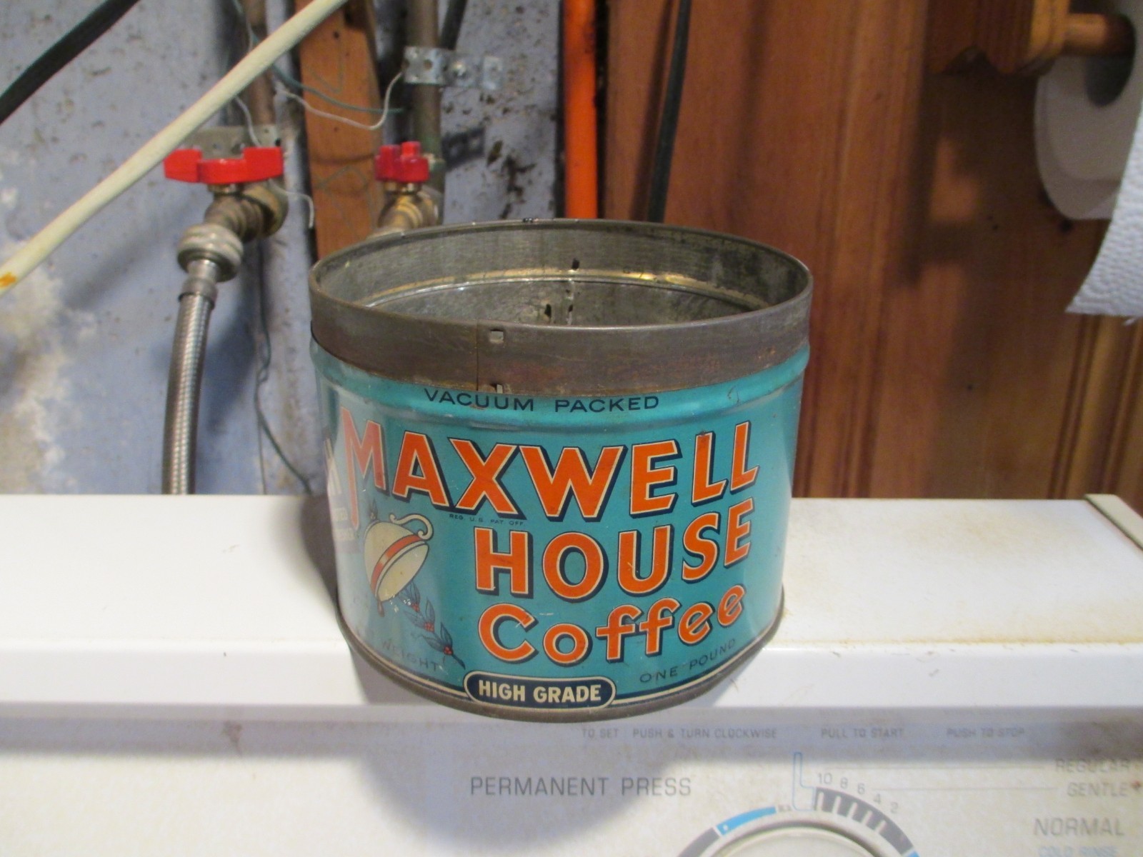 VINTAGE MAXWELL HOUSE COFFEE CAN HIGH GRADE ONE POUND