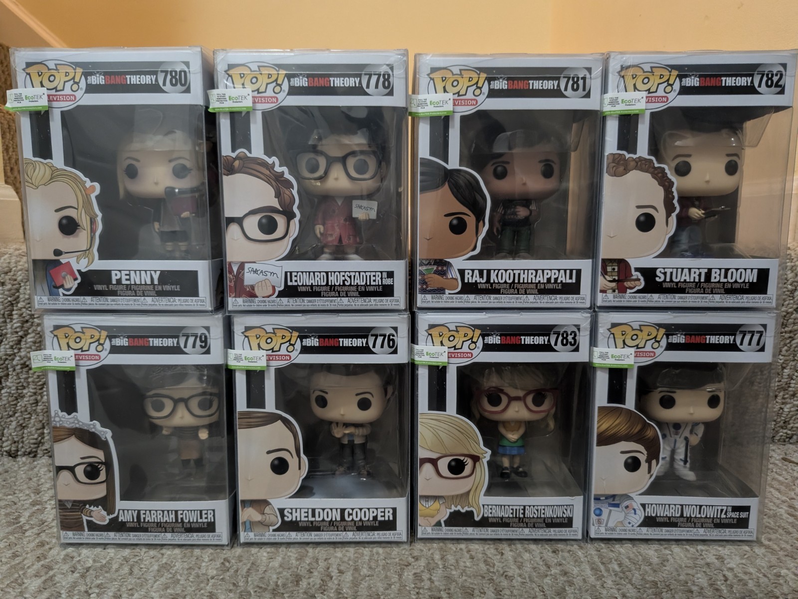 Funko Pop The Big Bang Theory Complete Set of 8 Includes 776-783