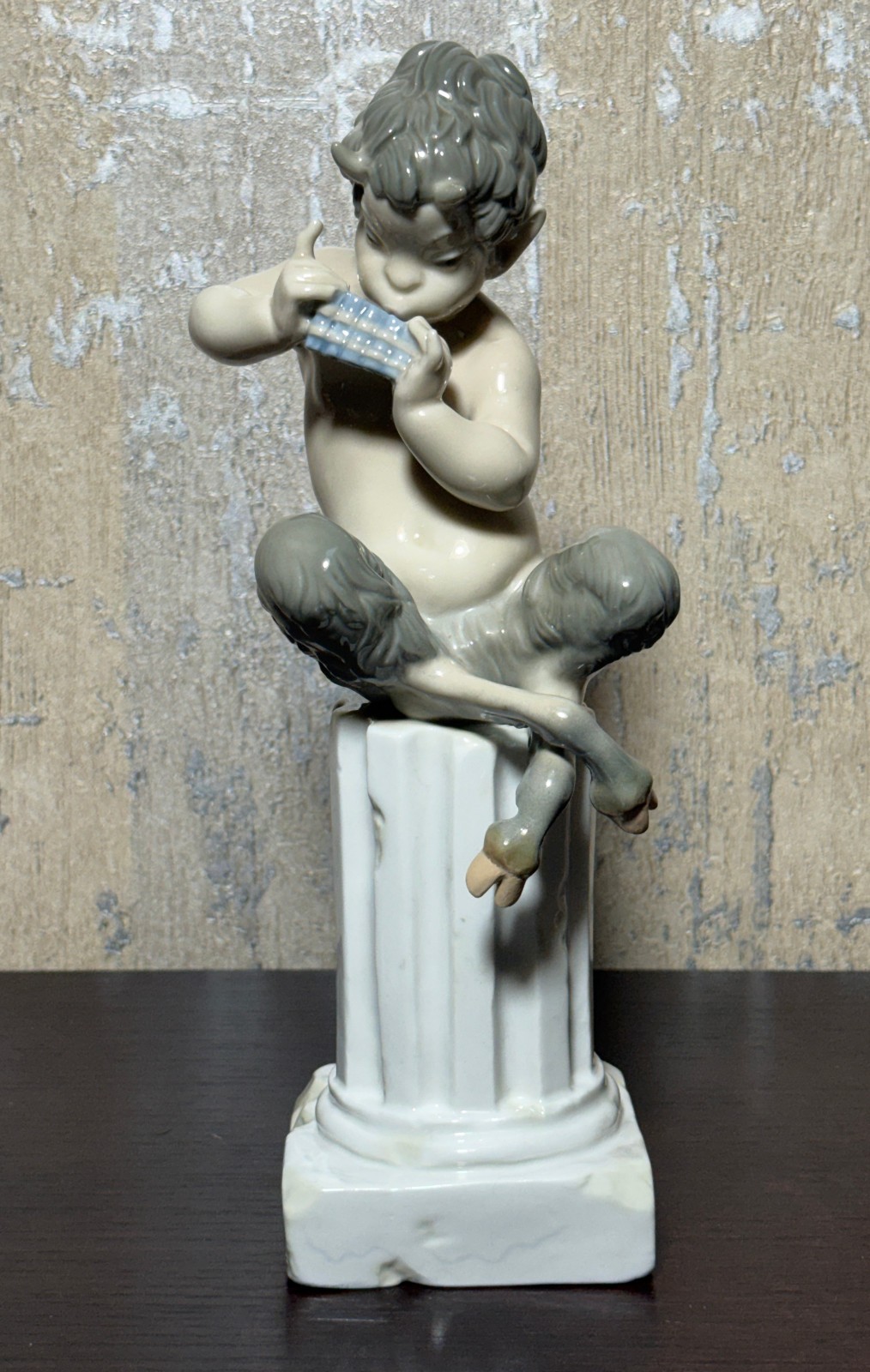 Rarest Vintage Lladro #1007 Satyr Pan Playing Flute Retired 1975 10.5