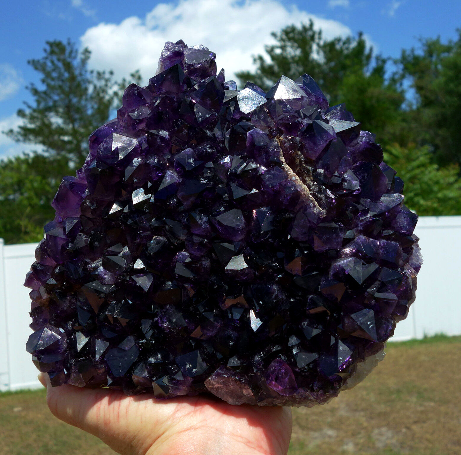 BLACK GRAPE AMETHYST Quartz Crystal Points URUGUAY 8 Pound Cluster For Sale