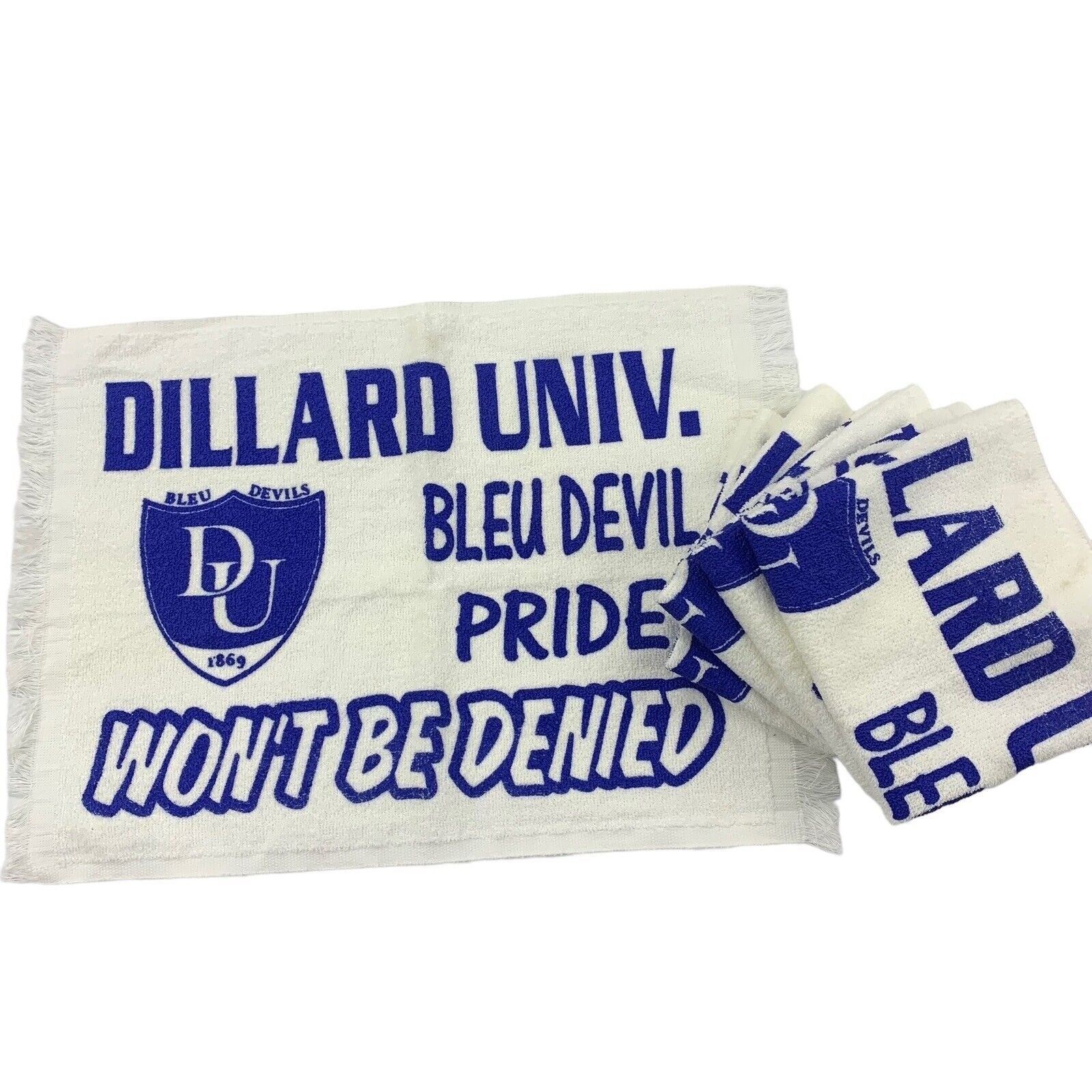 Vintage Dillard University New Orleans Rally Towels Blue Devils Lot 5 White LA 0