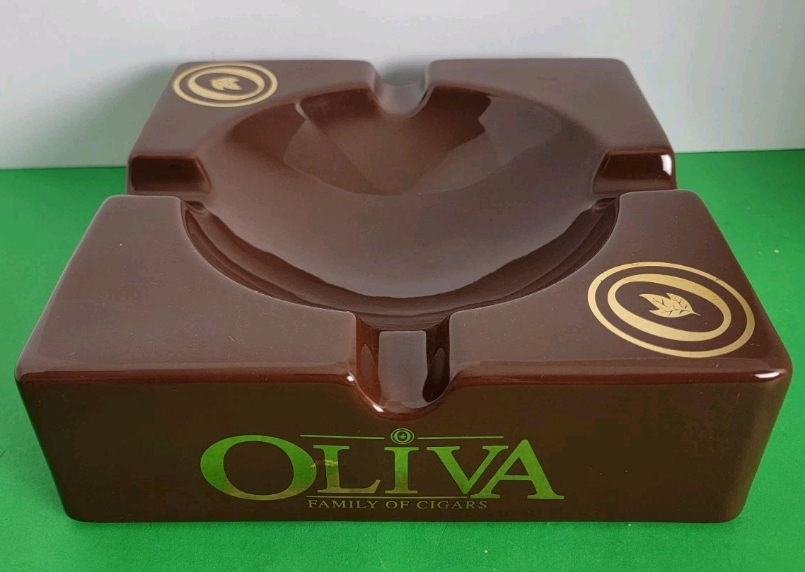 Oliva Family Of Cigars Large Brown Square Ceramic Ashtray - 9” x 9” x 3” Oliva Family Of Cigars Large Brown Square Ceramic Ashtray - 9” x 9” x 3”