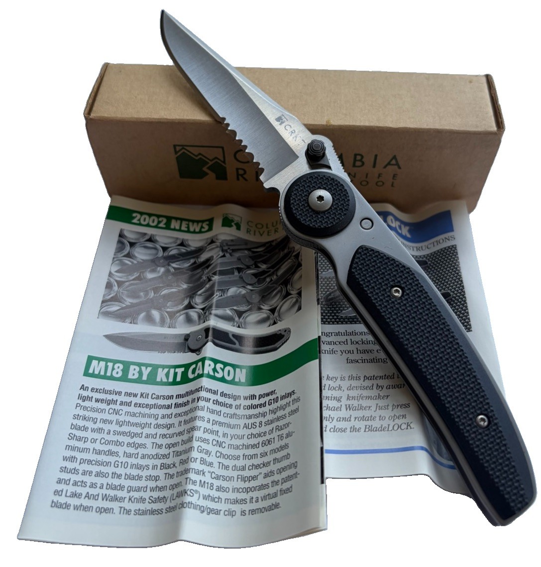 CRKT 4013 BladeLOCK Michael Walker Folding Knife Vintage NOS NIB Rare Taiwan