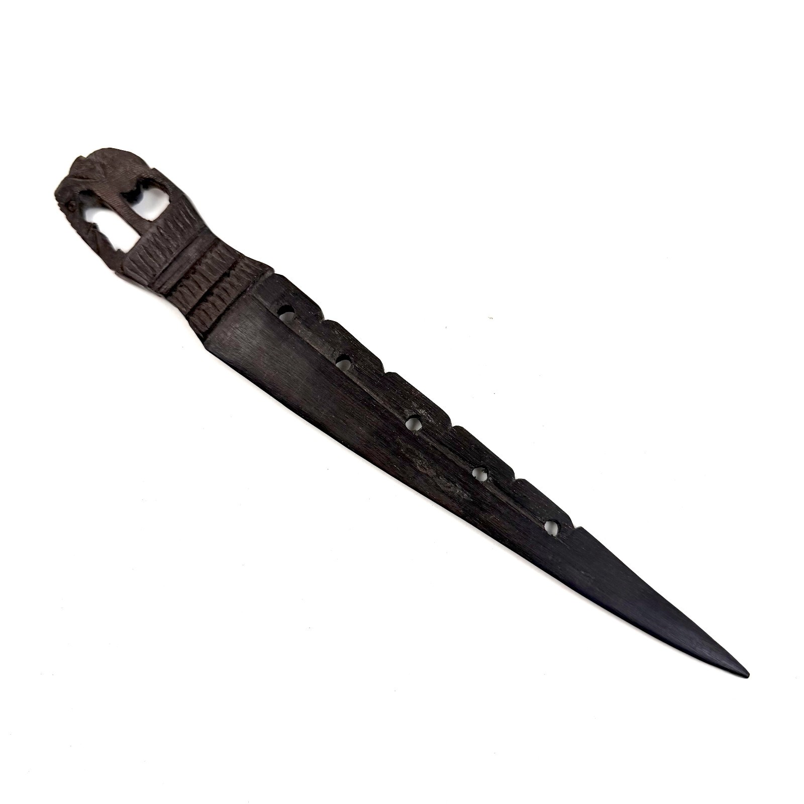 Vtg Hand Carved African Ebony Wood Letter Opener Tribal Dagger Knife Folk Art Vtg Hand Carved African Ebony Wood Letter Opener Tribal Dagger Knife Folk Art