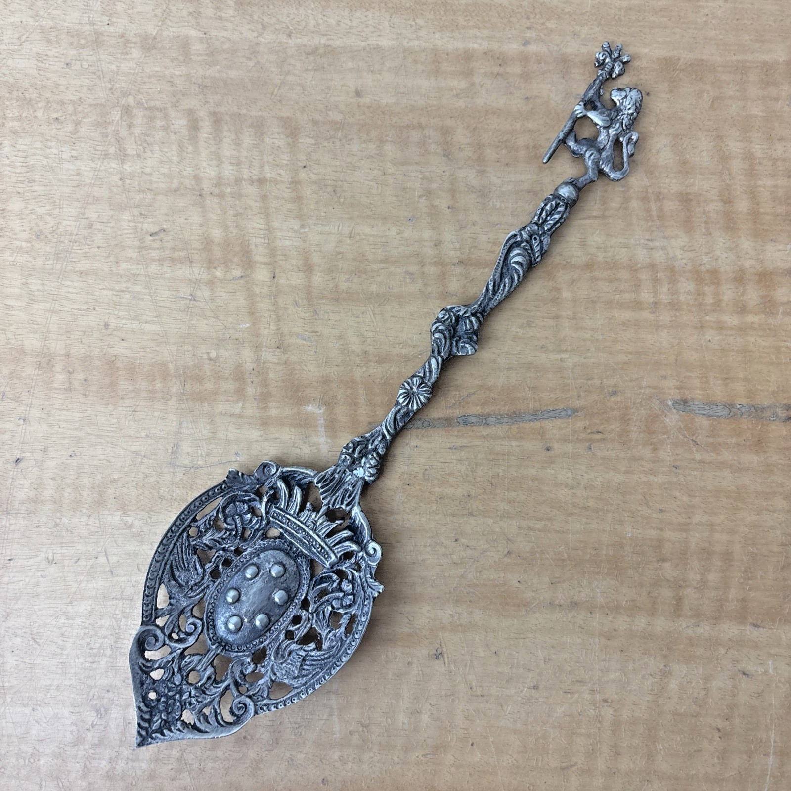 Vintage Orante Gothic Pierced Serving Utensil w/ Lion & Crown