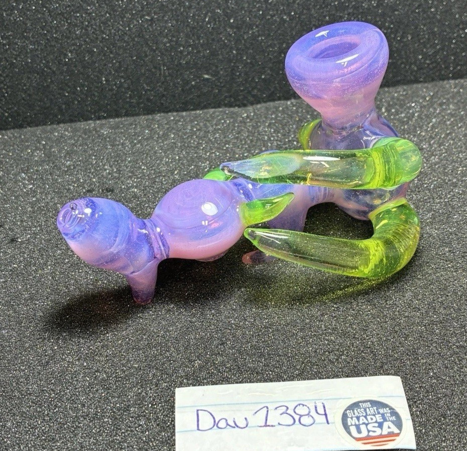 Glass Pipe Super Thick Heady Purple & Green 🇺🇸 Handblown In USA Glass Pipe Super Thick Heady Purple & Green 🇺🇸 Handblown In USA