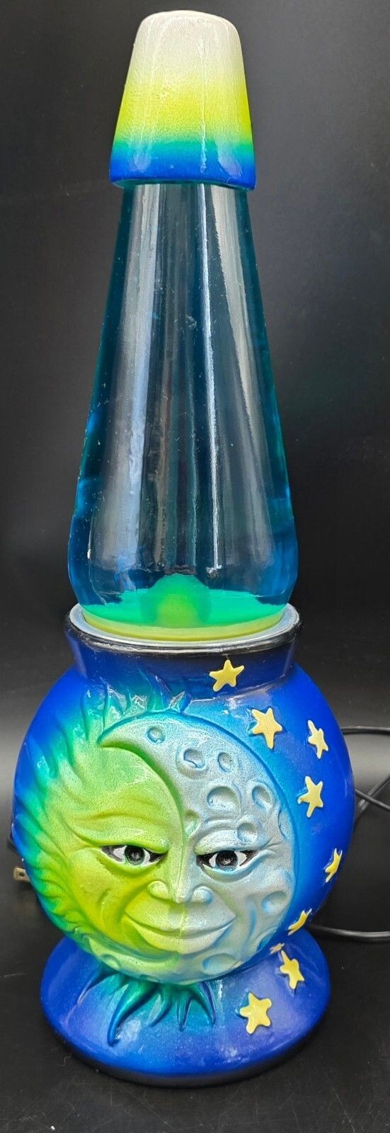 VINTAGE 1999 Lava Lite Icon Series Celestial Sun Moon Lava Lamp Rare Ceramic