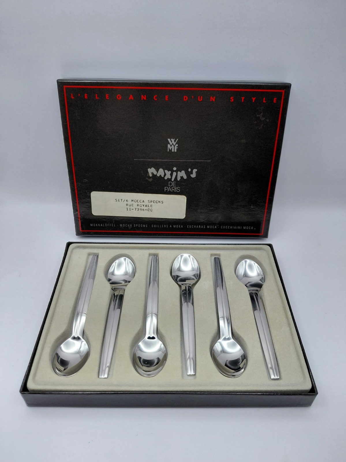 Maxim's De Paris Set Of 6 Mocha Spoons, Rue Royale 11-7396-00