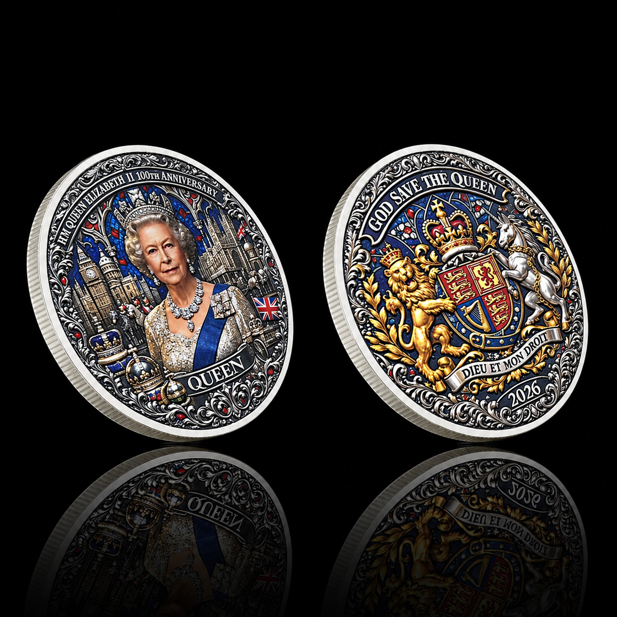 2026 Queen Elizabeth II 100th Anniversary Commemorative Coin Collectible Gift