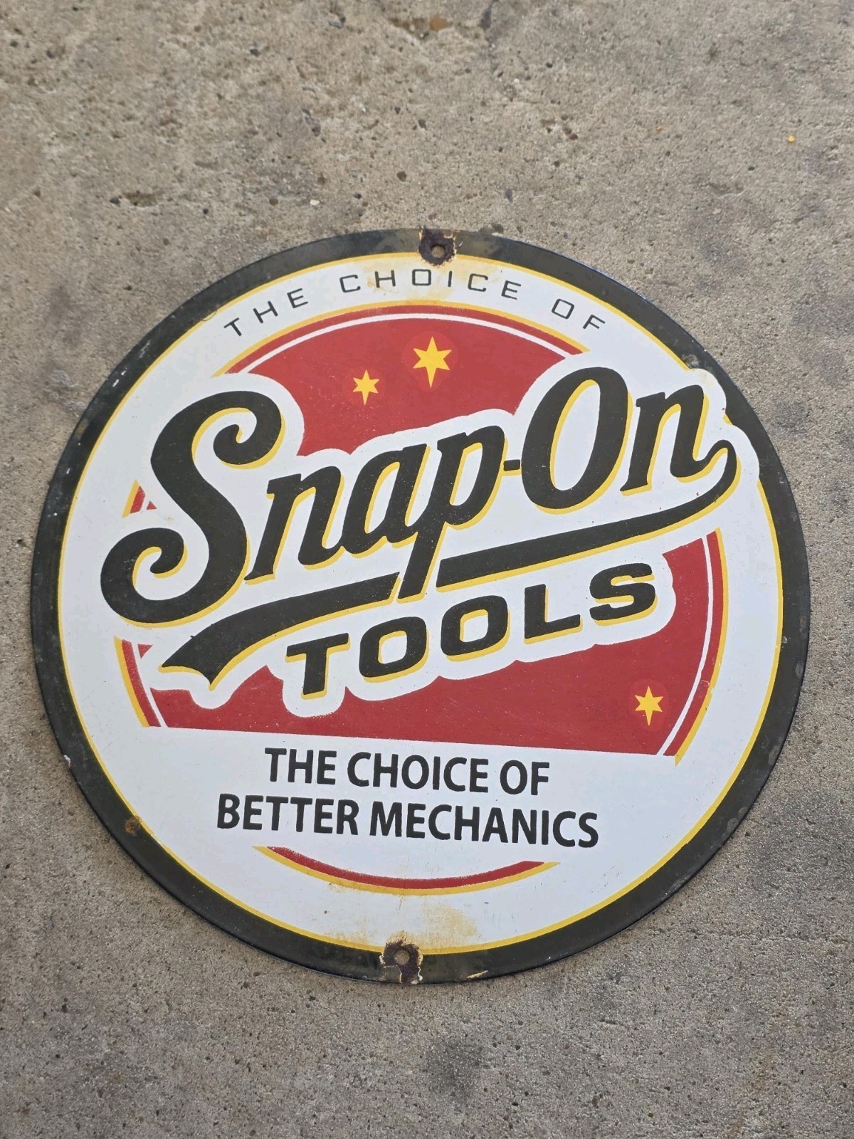 VINTAGE SNAP-ON TOOLS PORCELAIN SIGN THE CHOICE OF BETTER MECHANICS 12\
