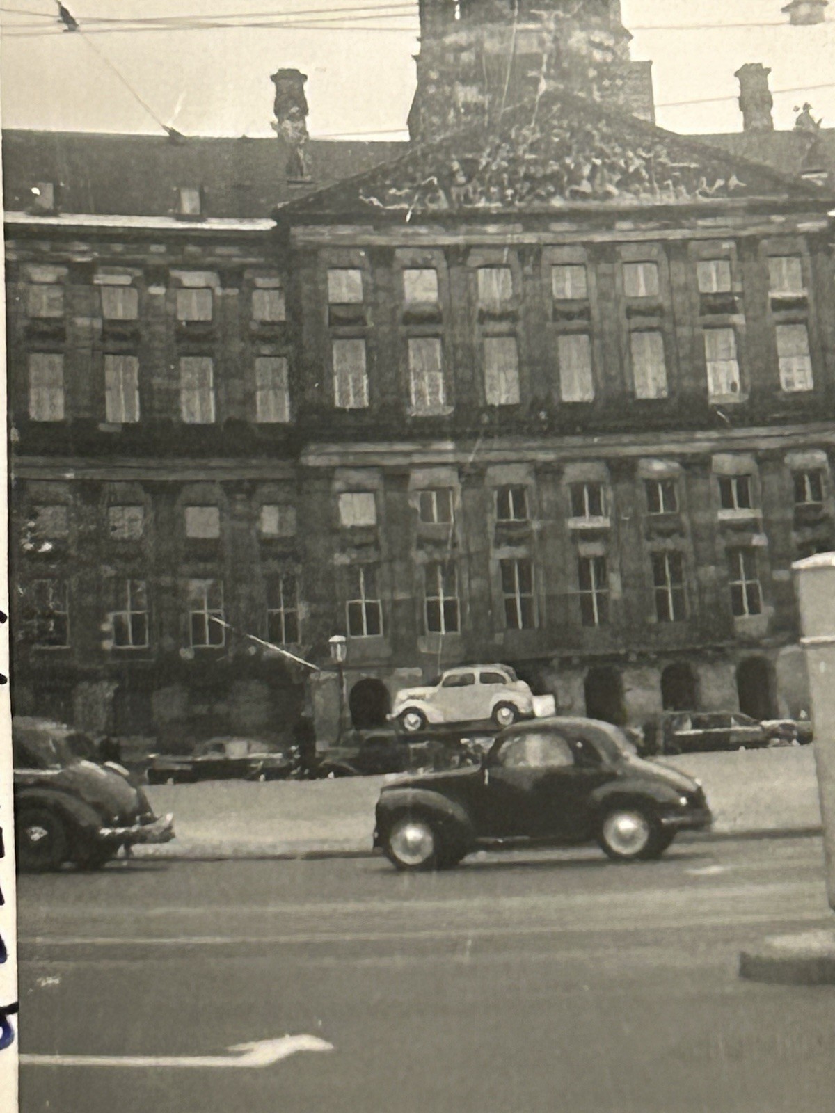 Original 1952 Amsterdam Holland Netherlands Photo Queen’s Palace Vintage Cars