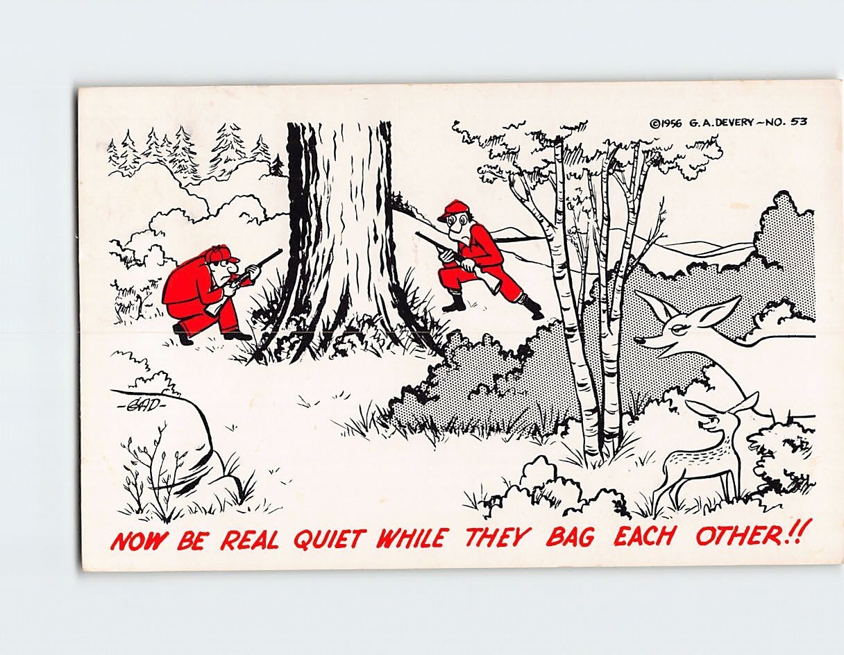 Postcard Now Be Real Quiet While They Bag Each Other w/ Humor Comic Art Print